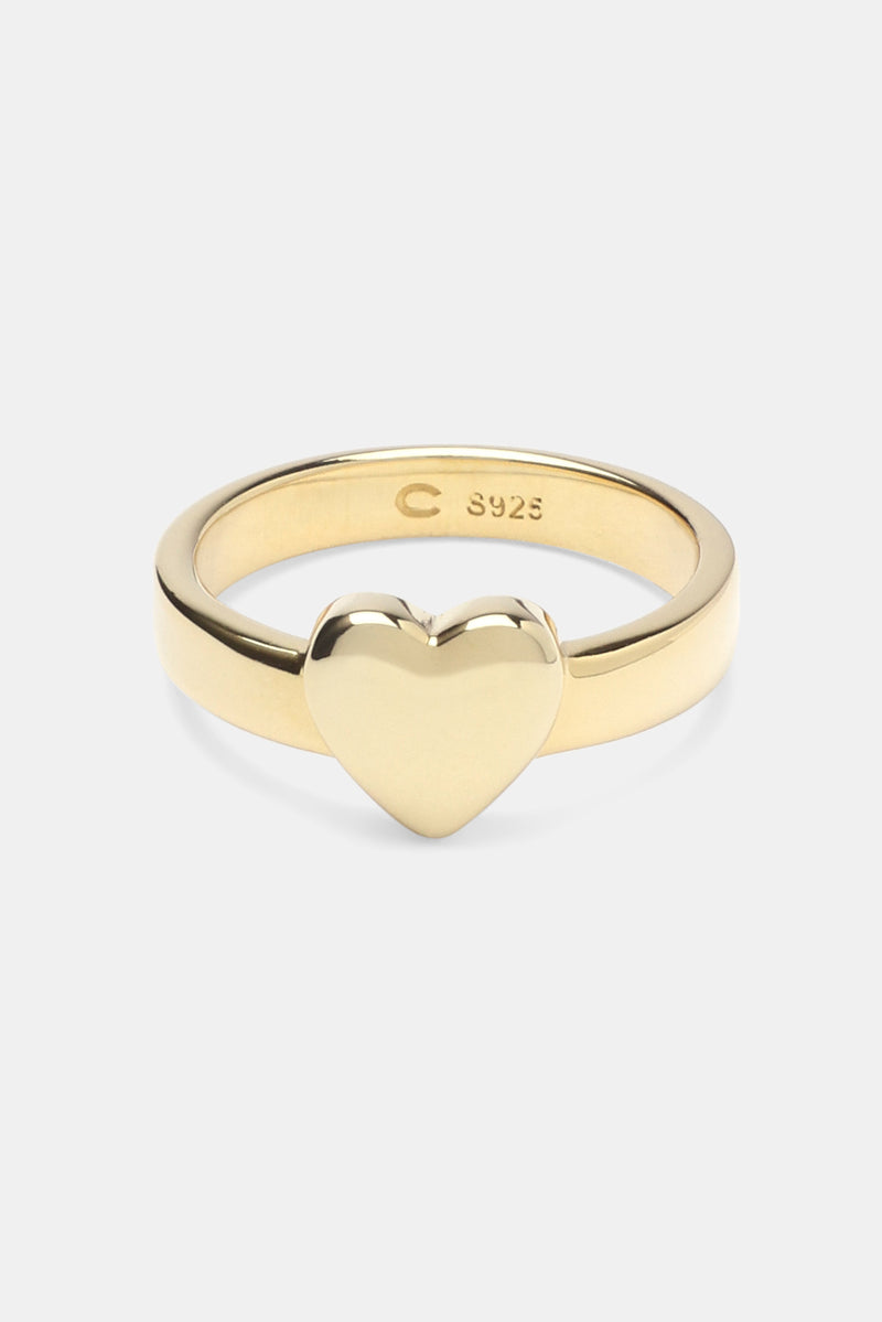 Polished Heart Ring - Gold