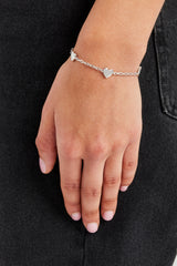 Polished Heart Bracelet - 8mm - White
