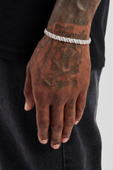 Poliertes und vereistes Seilgliederarmband – 6 mm