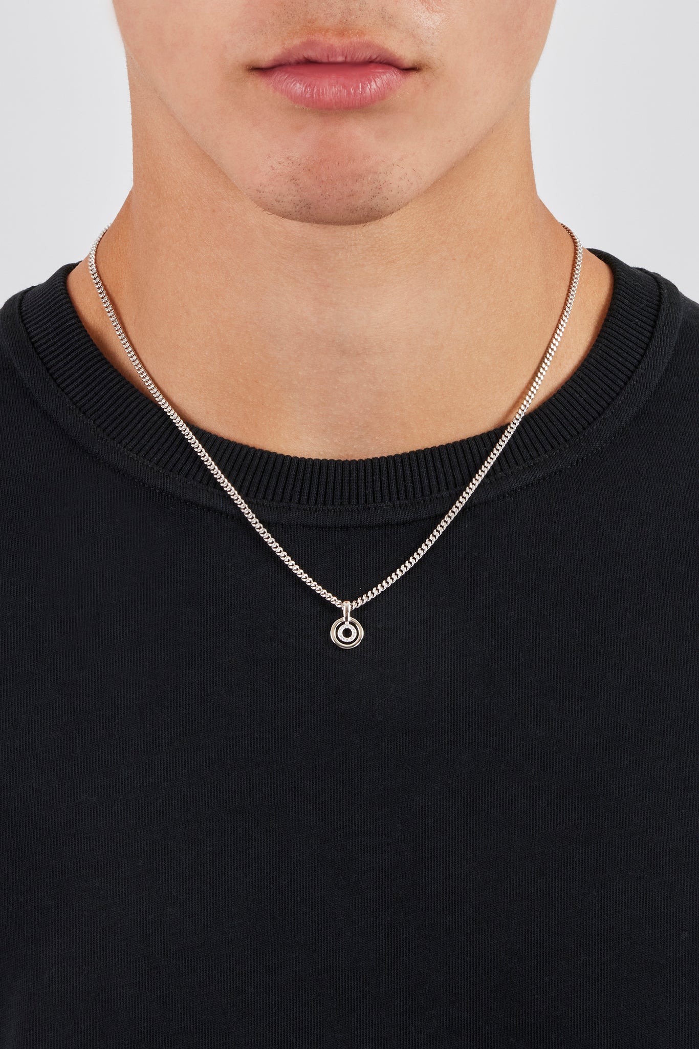 Polished & Ice Ring Necklace - 10mm