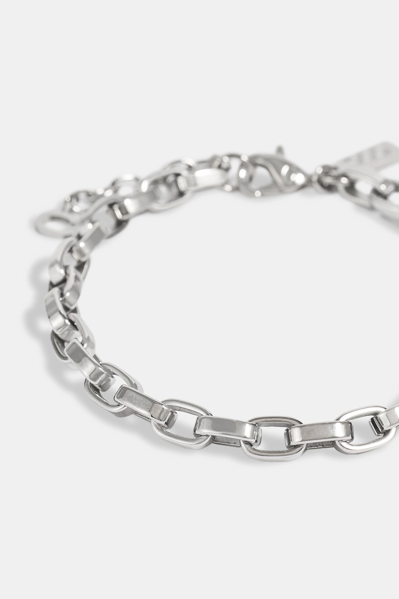 Polished Connected Link Bracelet - 5mm - White