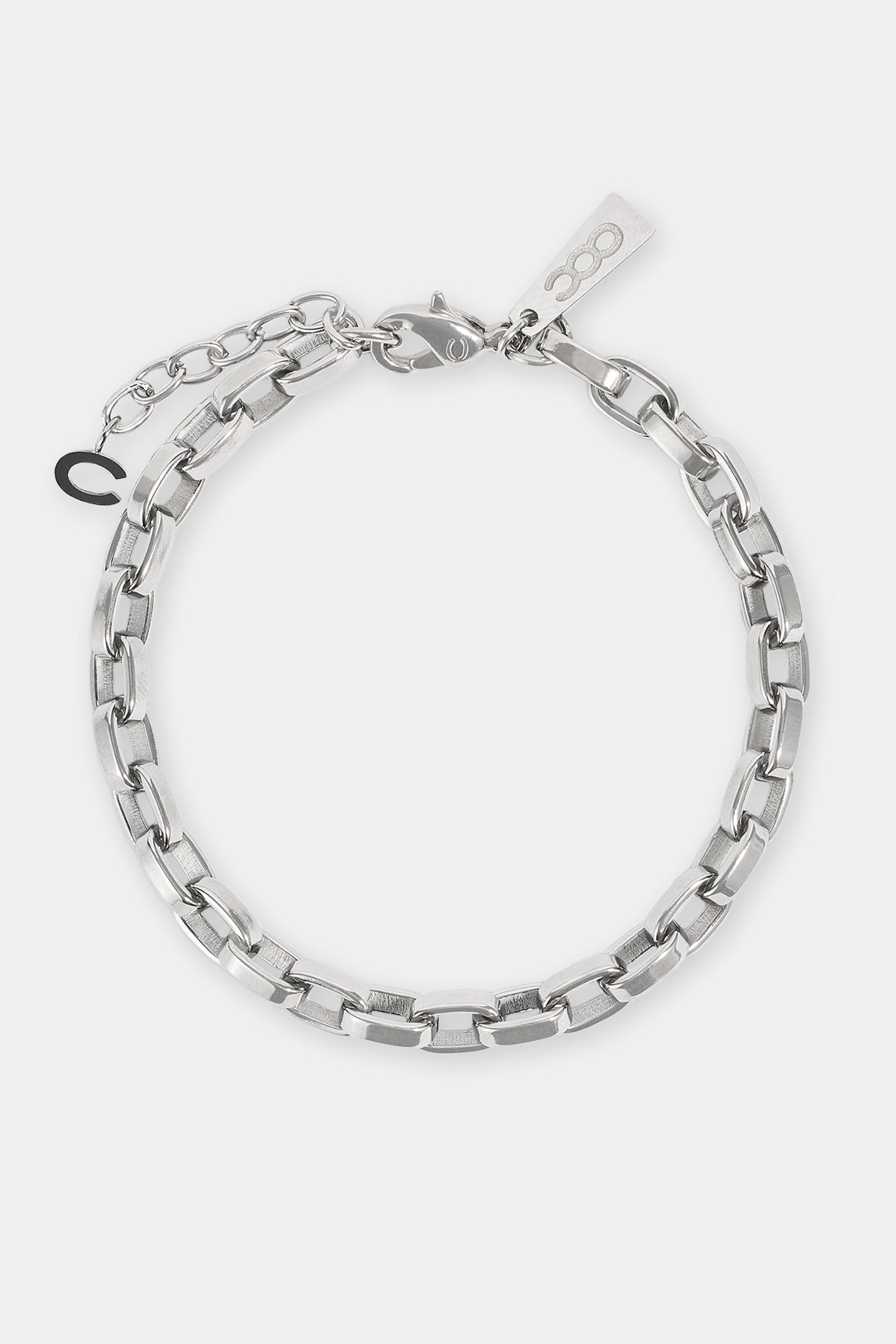 Polished Connected Link Bracelet - 5mm - White