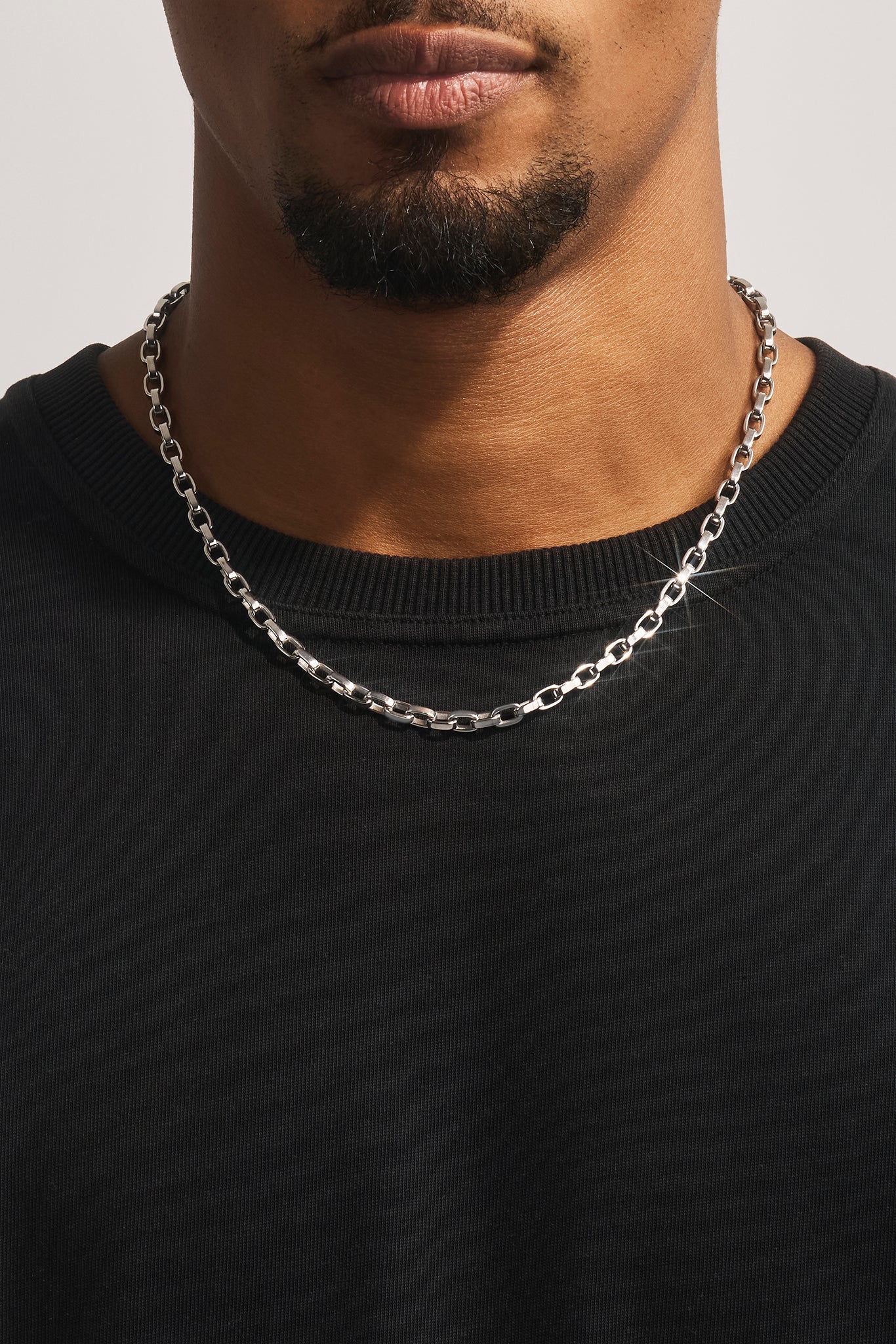 Polished Connected Link Chain - 5mm - White