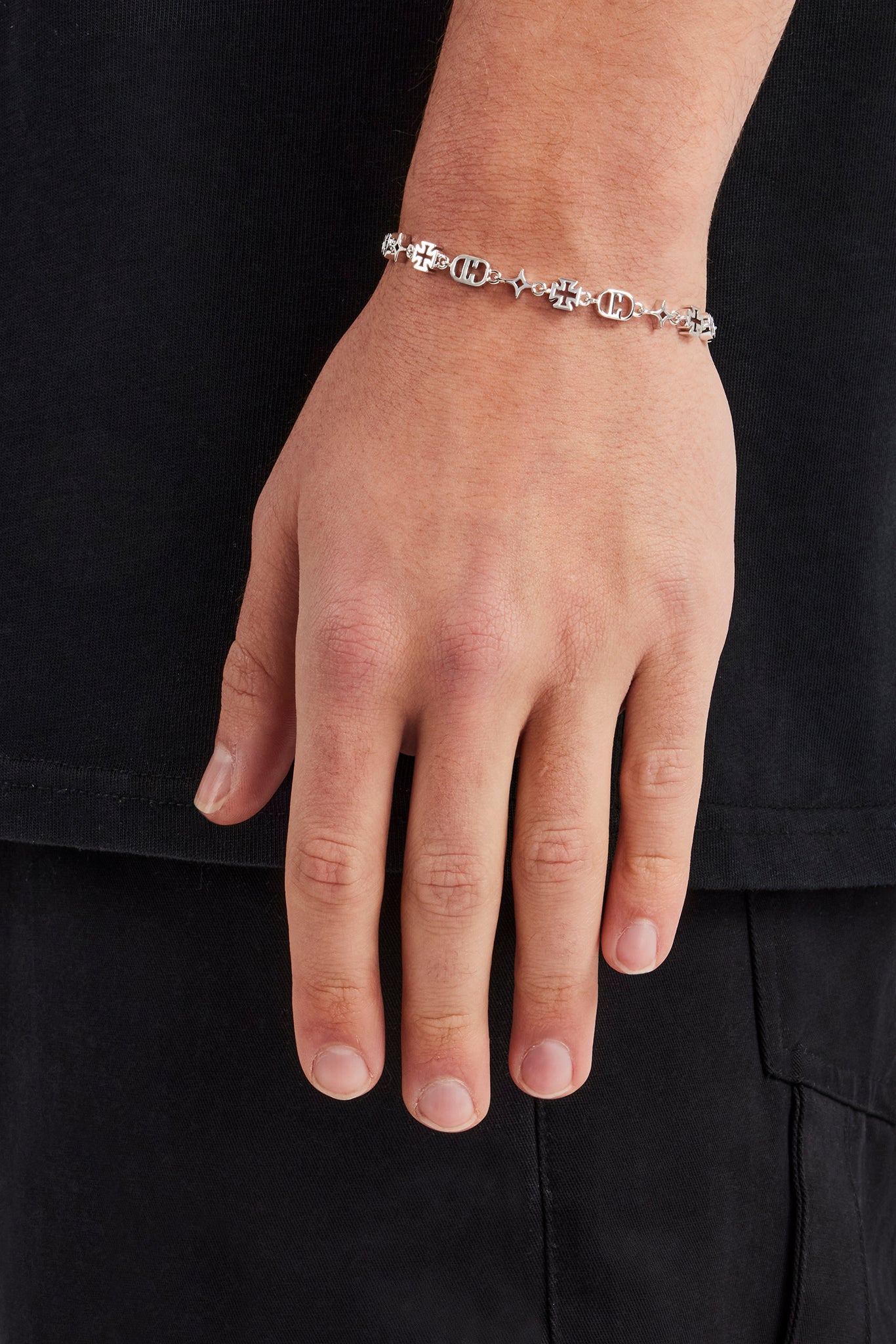 Poliertes Armband mit gemischten Motiven – 6 mm