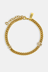 Polished Star & Cross Miami Cuban Bracelet - 8mm - Gold