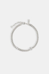 Polished Star & Cross Miami Cuban Bracelet - 8mm