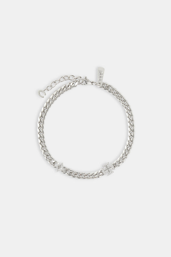 Polished Star & Cross Miami Cuban Bracelet - 8mm