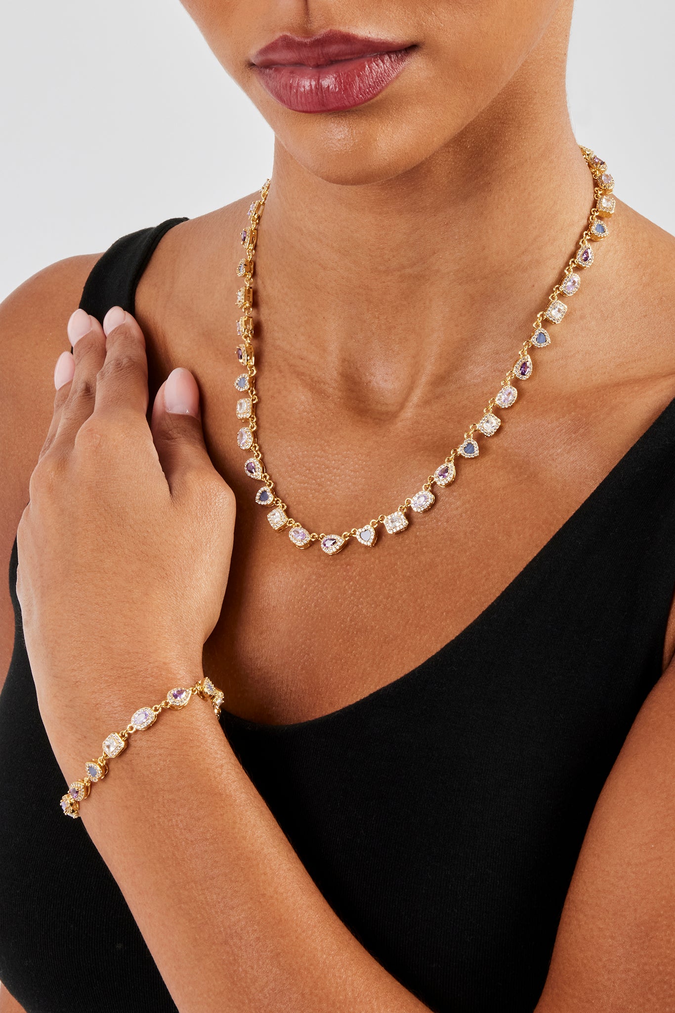 Purple Agate Iced Gemstone Chain & Bracelet - 6mm