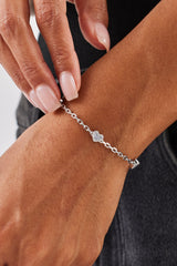 Purple Agate Heart Rolo Bracelet - 6mm