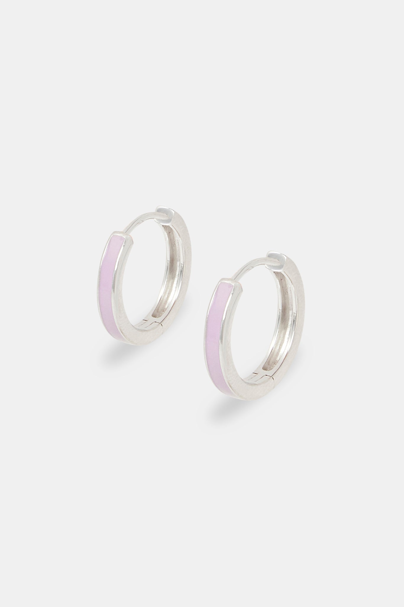 Purple Enamel Huggie Earrings - 15mm