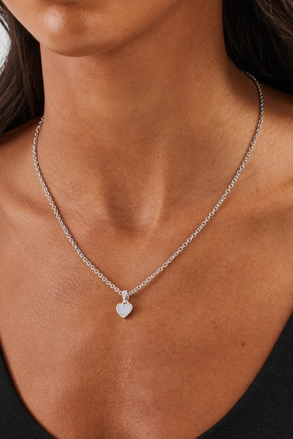 Lila Achat Herz Halskette - 8mm