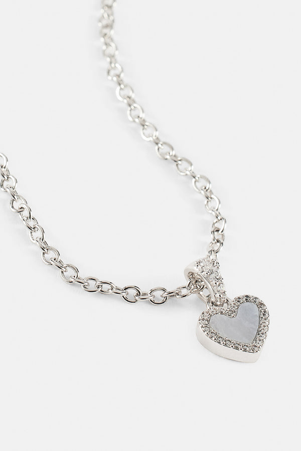 Lila Achat Herz Halskette - 8mm