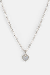 Purple Agate Heart Necklace - 8mm