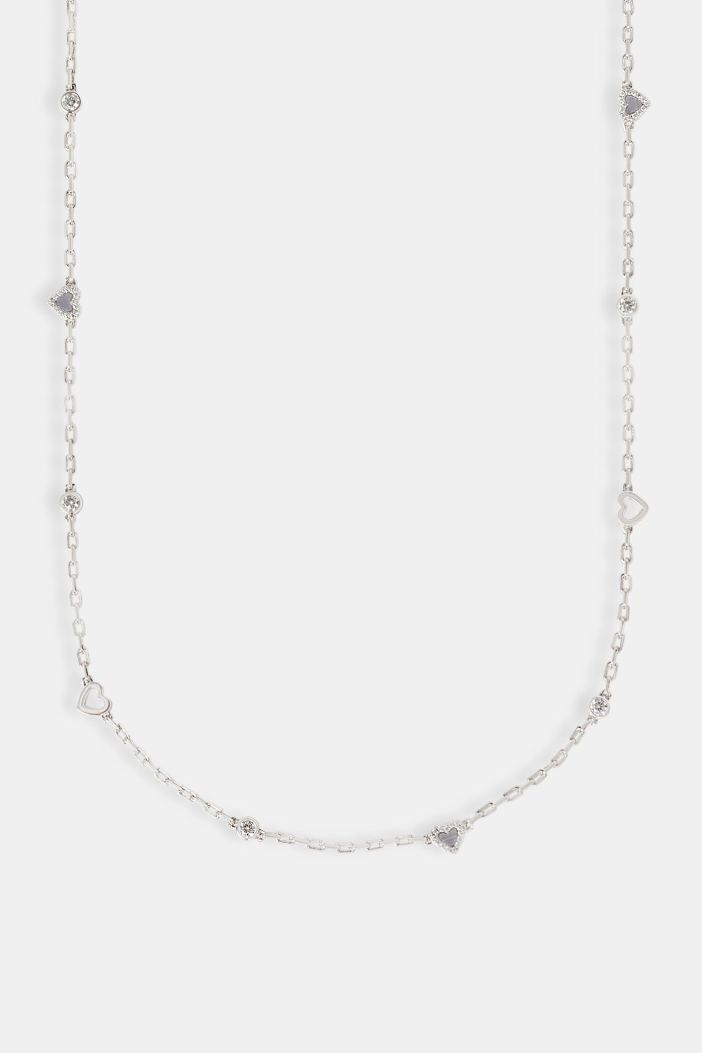 Lila Achat Herz Mix Rolo Kette - 8mm