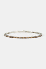 Coffee Tennis Bracelet - 2.5mm - White