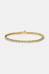 Clear CZ Tennis Bracelet - 2mm - Gold