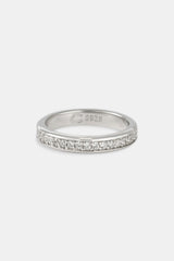 Iced Center Band Ring - 3.5mm - White
