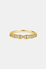 Iced Pear Band Ring - 3mm - Gold