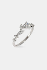Mixed Shape & Heart CZ Ring - White