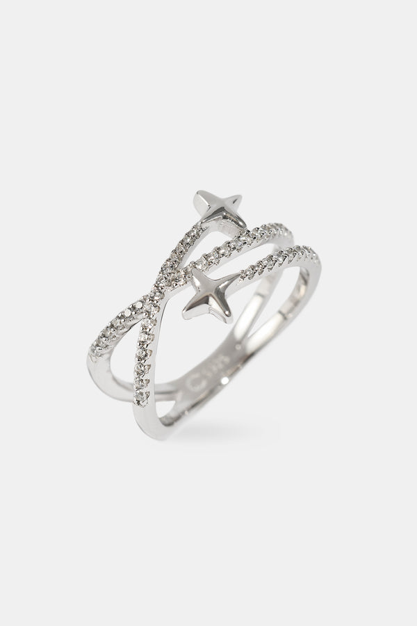 Star Band Ring - 1.5mm - White