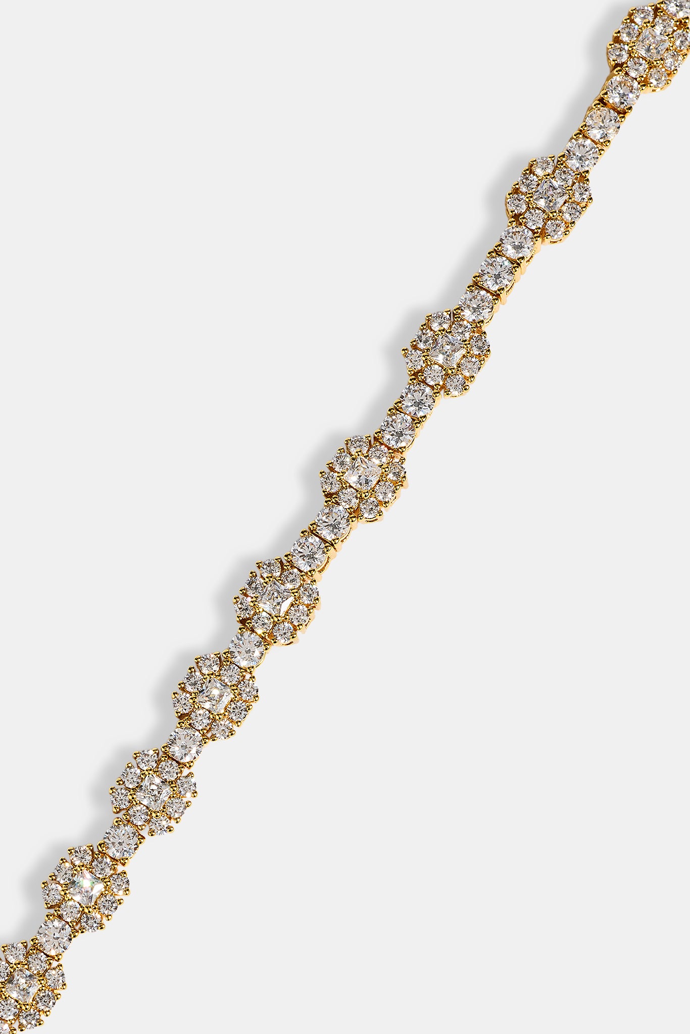 Square Stone Tennis Bracelet - 6mm - Gold