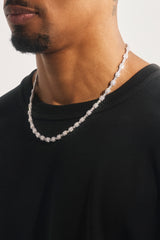 Square Stone Tennis Chain - 6mm - White