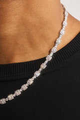 Square Stone Tennis Chain - 6mm - White