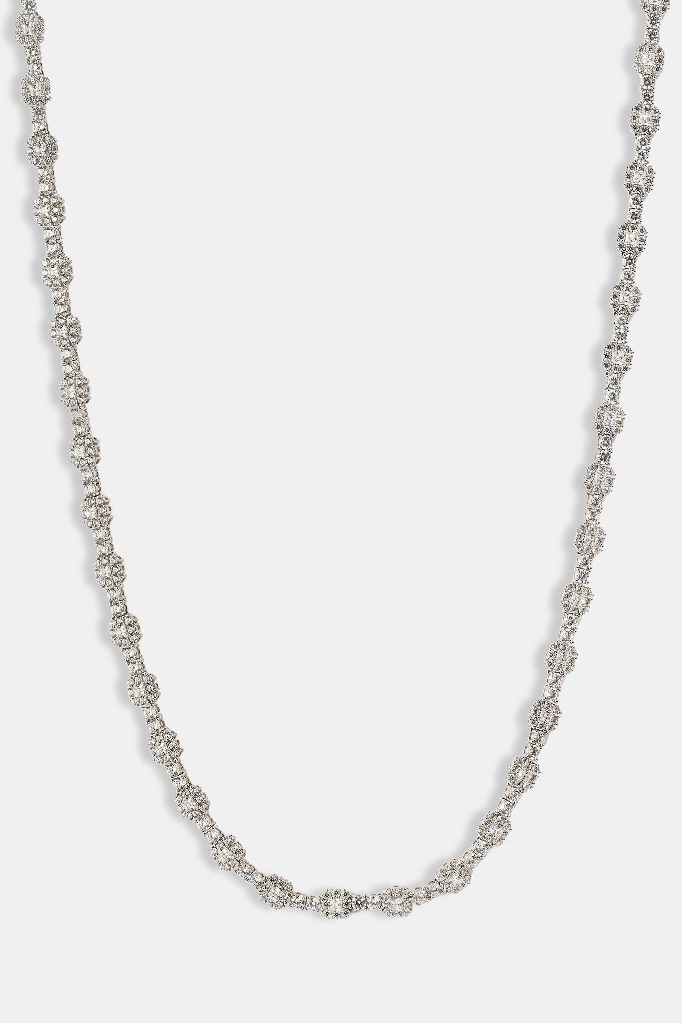 Square Stone Tennis Chain - 6mm - White