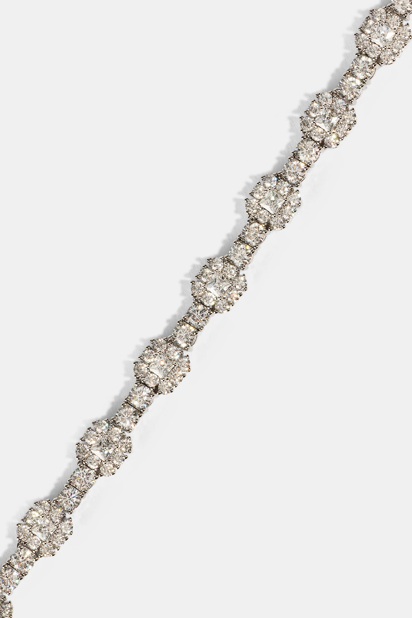 Square Stone Tennis Chain - 6mm - White