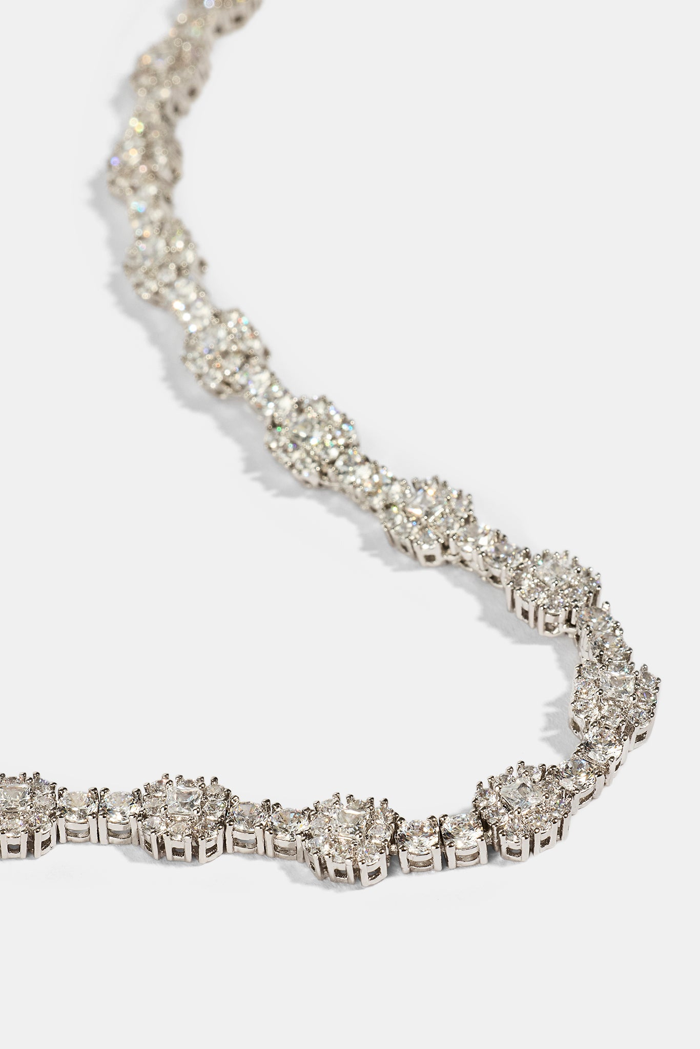 Square Stone Tennis Chain - 6mm - White