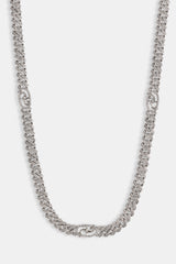 Iced Motif Cuban Chain - 8mm - White