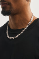 Iced Motif Cuban Chain - 8mm - White