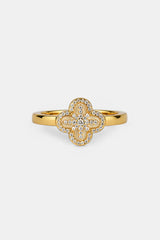 Star Motif Band Ring - 8mm - Gold