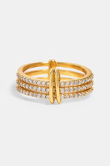 Dreireihiger Eiskettenring – 8mm – Gold