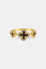 Schokoladenbrauner Ring mit dreifachem Motiv – 10 mm
