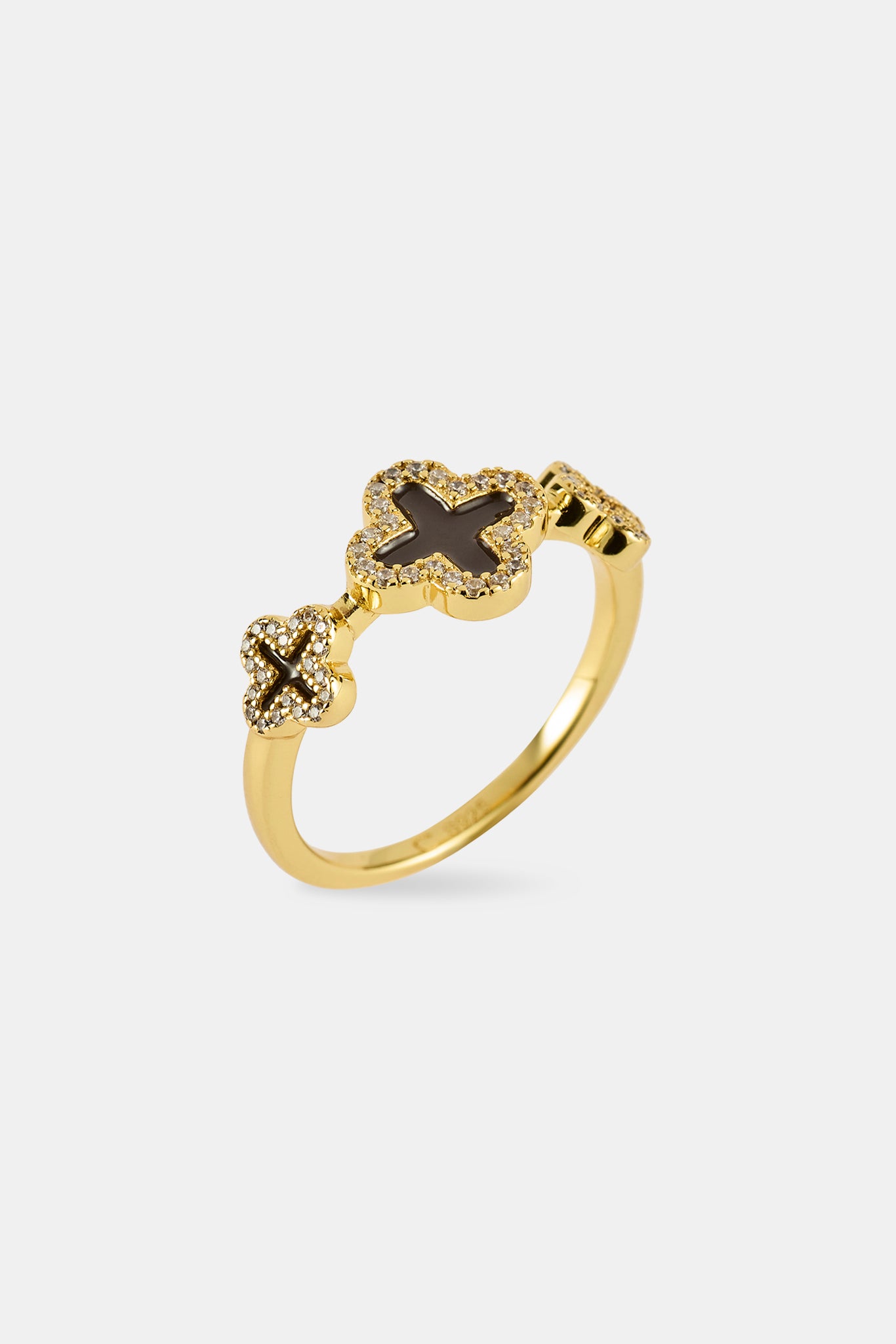 Schokoladenbrauner Ring mit dreifachem Motiv – 10 mm