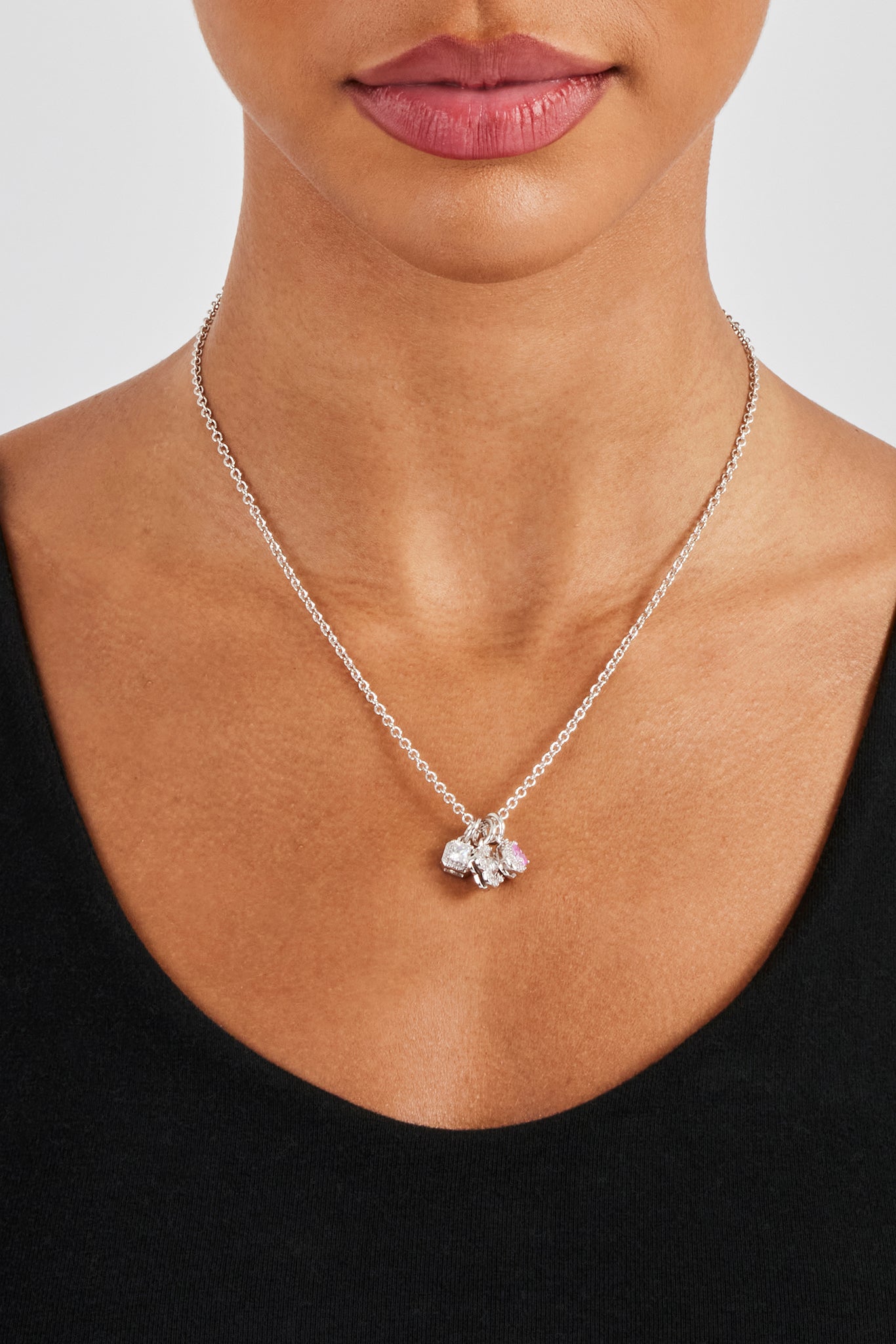 Triple Motif and Multi Gem Necklace - 10mm | Womens Necklaces