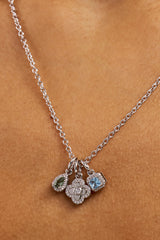 Triple Motif and Multigem Necklace - 10mm - White