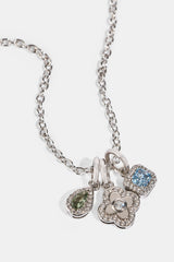 Triple Motif and Multigem Necklace - 10mm - White