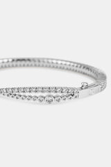 Crossover Mixed Shape Bangle - 2mm - White