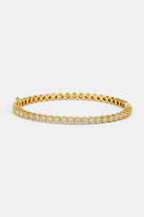 Rundes Cluster-Armband – 4 mm – Gold