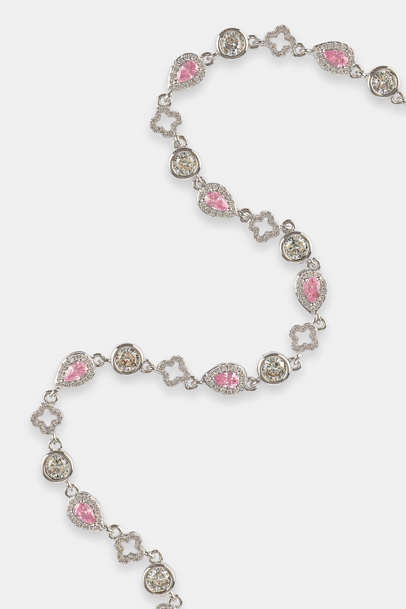 Pink Motif & Gemstone Chain - 6mm - White
