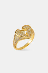 Iced Heartbreak Ring - 15mm - Gold