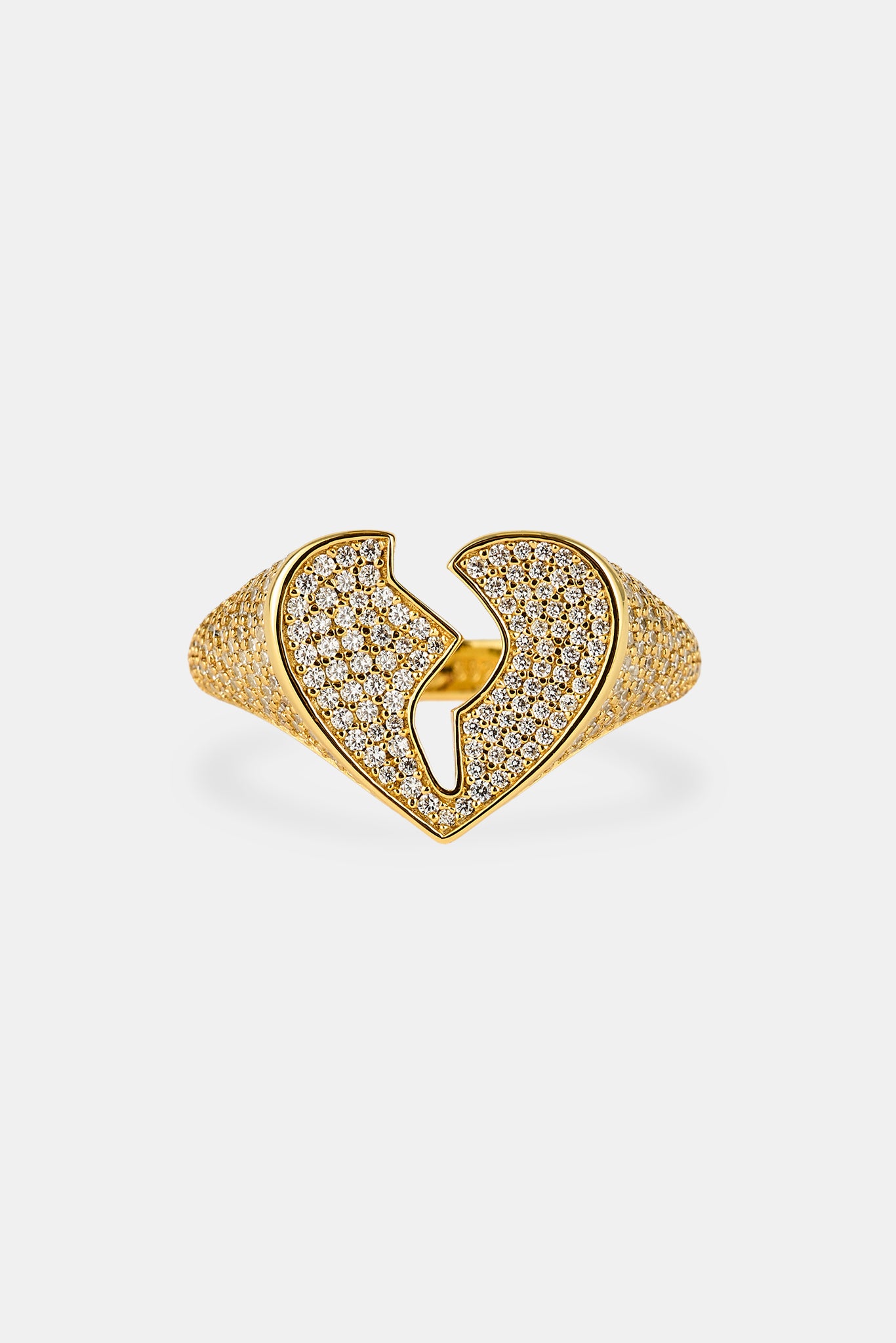 Iced Heartbreak Ring - 15mm - Gold