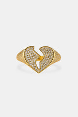Iced Heartbreak Ring - 15mm - Gold