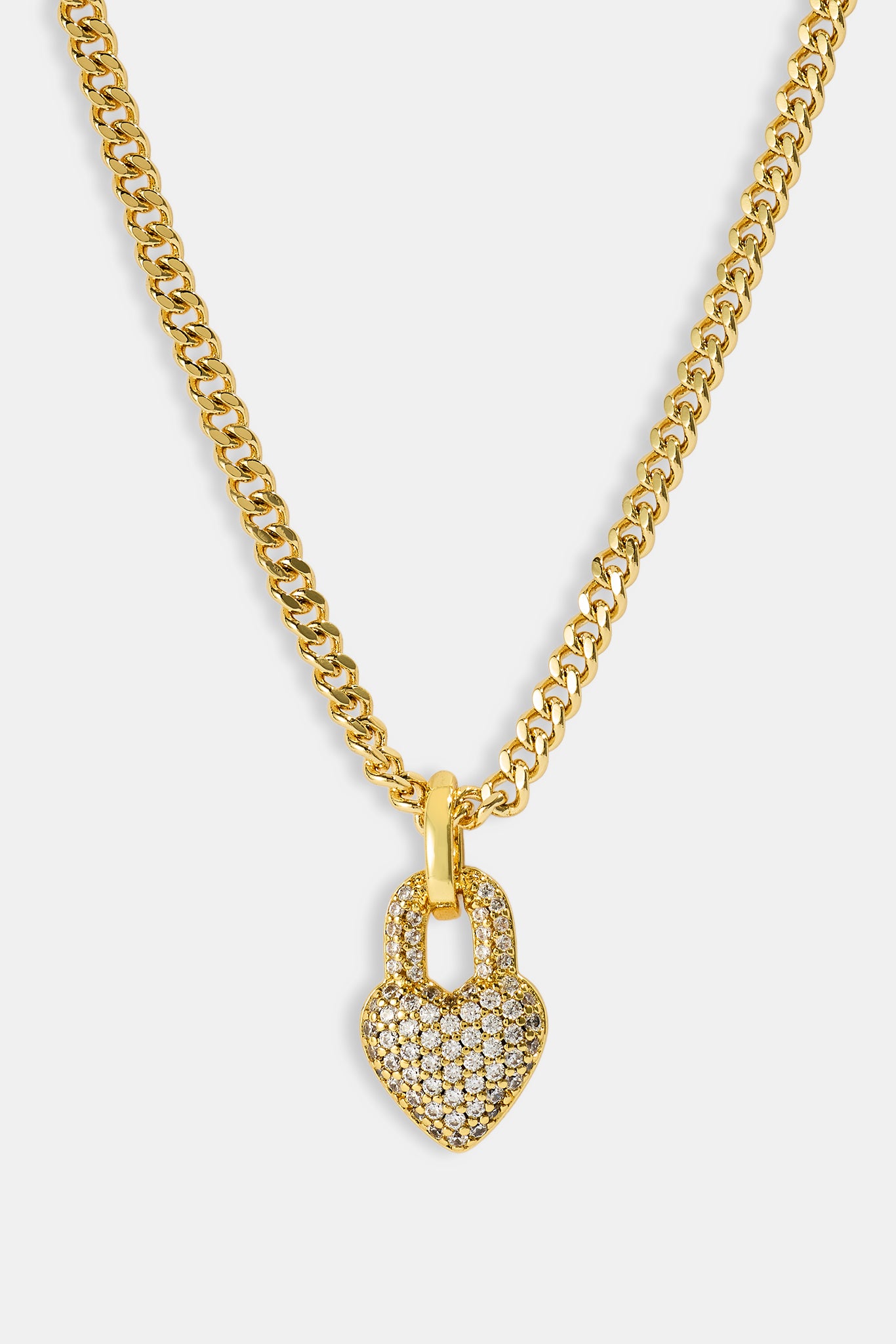 Halskette mit herzförmigem Anhänger aus Eisglas – 15 mm – Gold