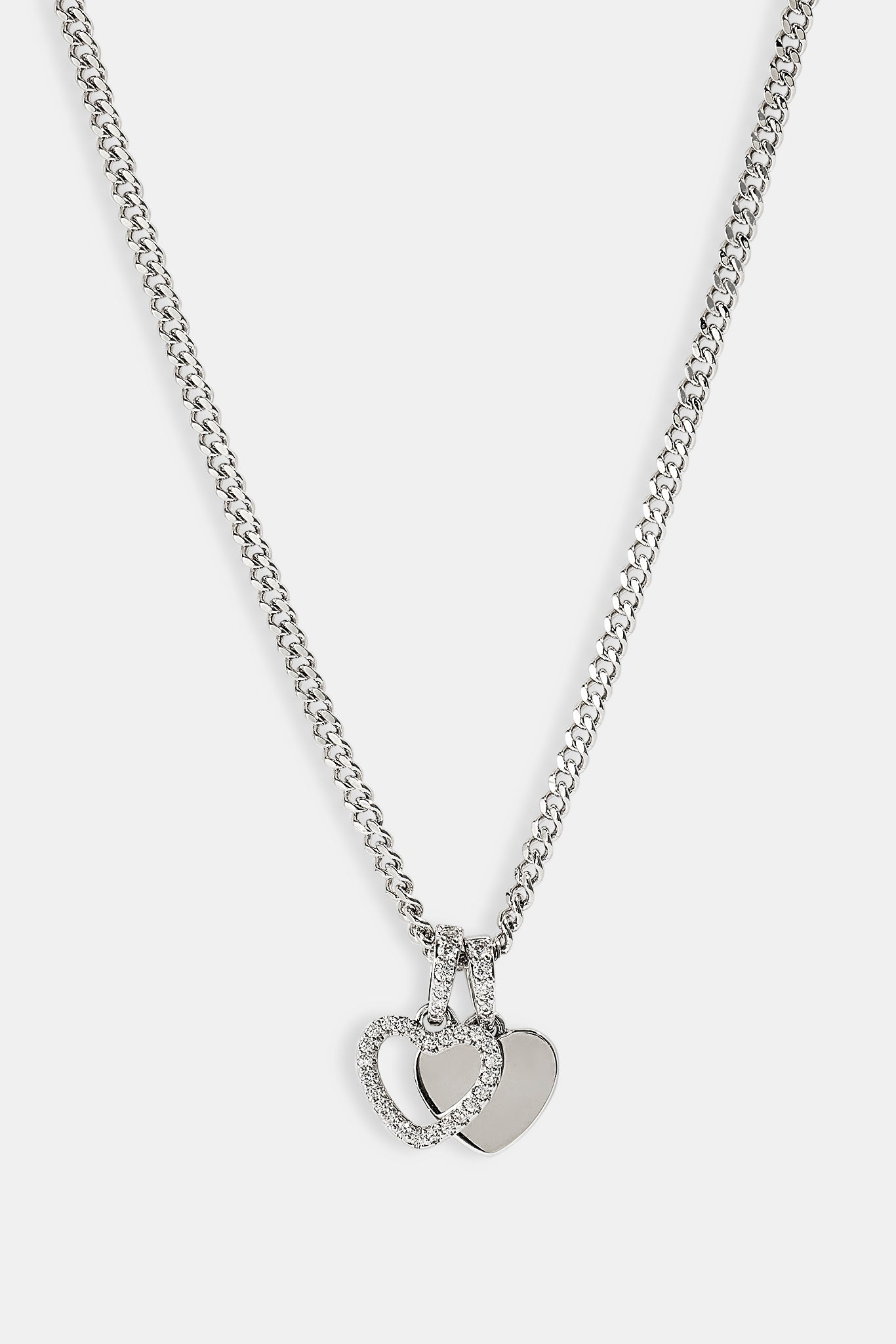 Doppelreihige Herzkette – 10 mm – Weiß