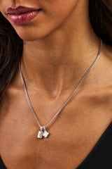 Lemon Motif & Gem Card Necklace - 10mm - White