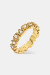 Herzförmiger Ring aus Perlmutt – 5 mm – Gold