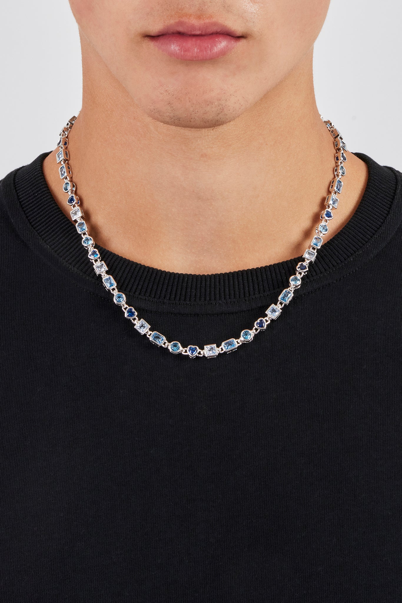 Blue Mixed Gemstone Link Chain - 6mm